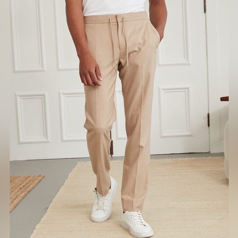 RW&CO Men’s Beige Easy Wear Suit Pants Slim Fit Size 28x32